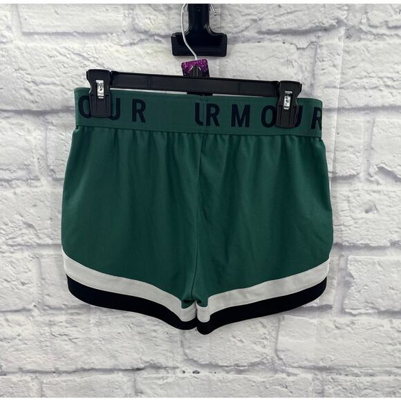 Under Armour Womens Loose Fit Heat Gear Green Black White Small - Picture 2 of 4